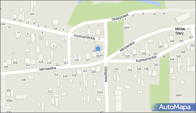 Częstochowa, Mirowska, 331, mapa Częstochowy