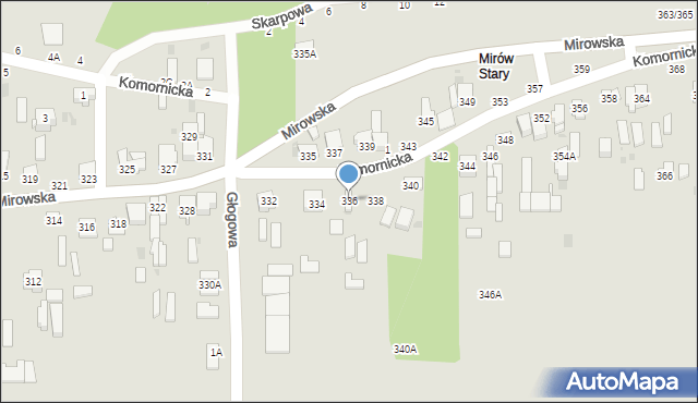 Częstochowa, Mirowska, 336, mapa Częstochowy