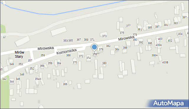 Częstochowa, Mirowska, 376, mapa Częstochowy