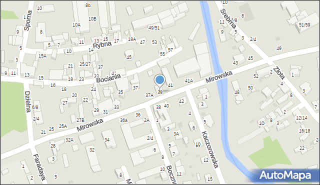 Częstochowa, Mirowska, 39, mapa Częstochowy