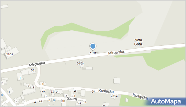 Częstochowa, Mirowska, 61/89, mapa Częstochowy