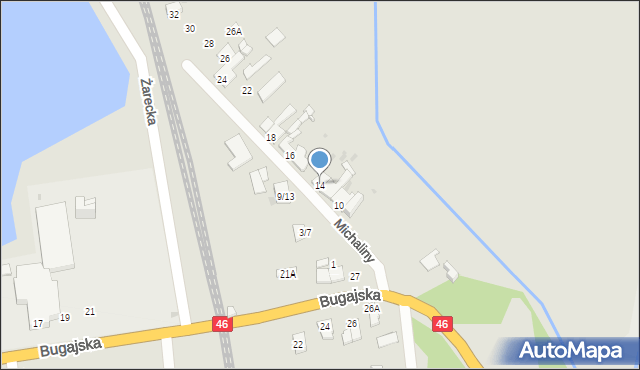 Częstochowa, Michaliny, 14, mapa Częstochowy