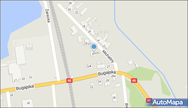 Częstochowa, Michaliny, 3/7, mapa Częstochowy