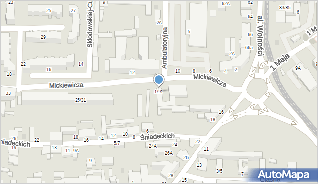 Częstochowa, Mickiewicza Adama, 5/17, mapa Częstochowy