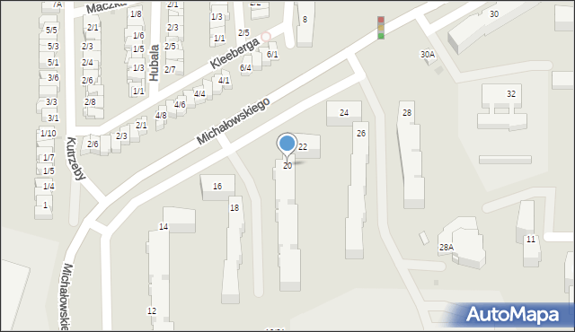 Częstochowa, Michałowskiego Kazimierza, prof., 20, mapa Częstochowy