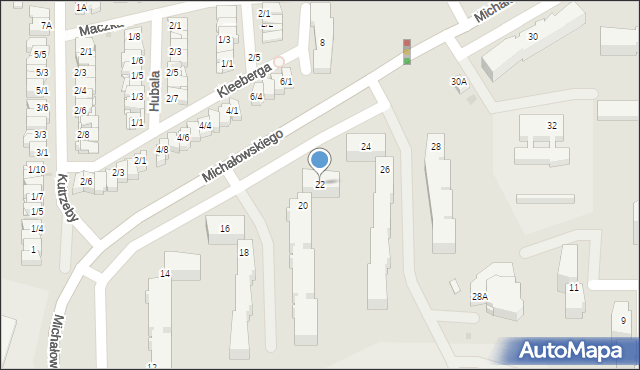 Częstochowa, Michałowskiego Kazimierza, prof., 22, mapa Częstochowy