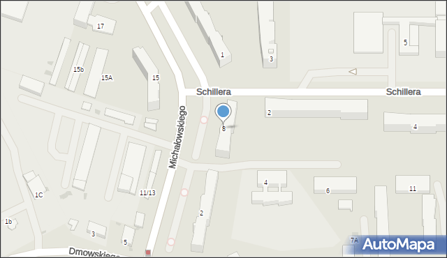 Częstochowa, Michałowskiego Kazimierza, prof., 8, mapa Częstochowy