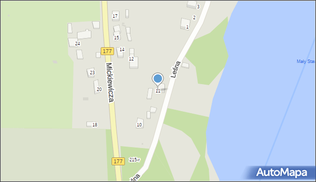 Człopa, Mickiewicza Adama, 11, mapa Człopa