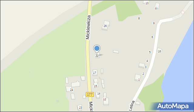 Człopa, Mickiewicza Adama, 22, mapa Człopa