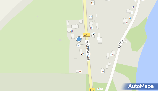 Człopa, Mickiewicza Adama, 23, mapa Człopa