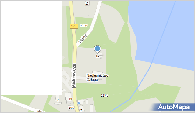 Człopa, Mickiewicza Adama, 9a, mapa Człopa