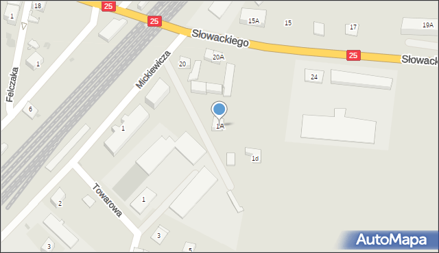 Człuchów, Mickiewicza Adama, 1A, mapa Człuchów
