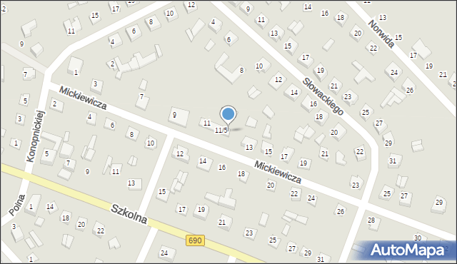 Czyżew, Mickiewicza Adama, 11/7, mapa Czyżew