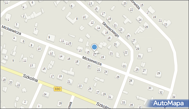 Czyżew, Mickiewicza Adama, 17, mapa Czyżew