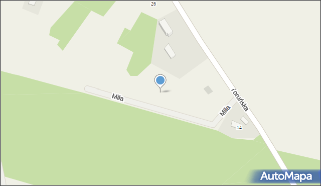 Dąbrowa Chełmińska, Miła, 4, mapa Dąbrowa Chełmińska