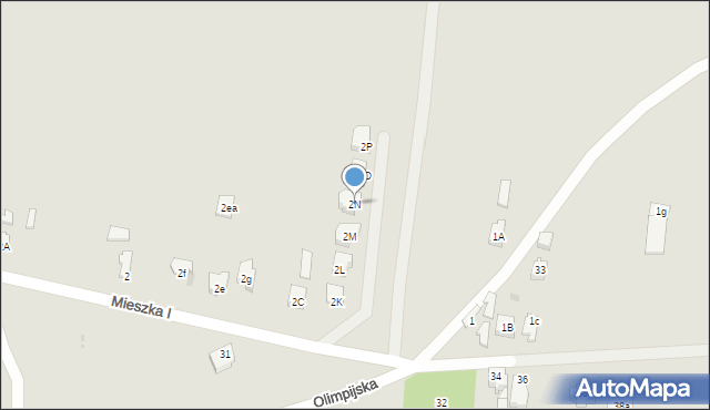 Dąbrowa Górnicza, Mieszka I, 2N, mapa Dąbrowa Górnicza