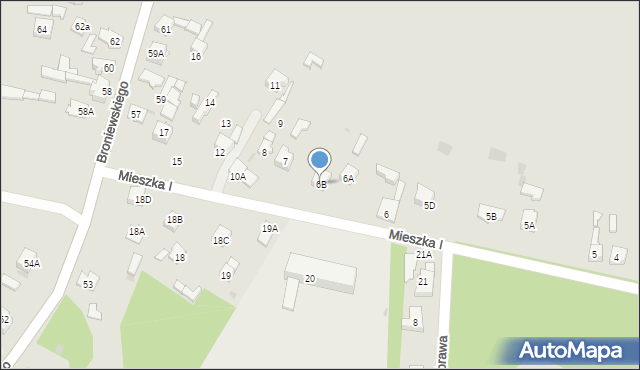 Dąbrowa Górnicza, Mieszka I, 6B, mapa Dąbrowa Górnicza