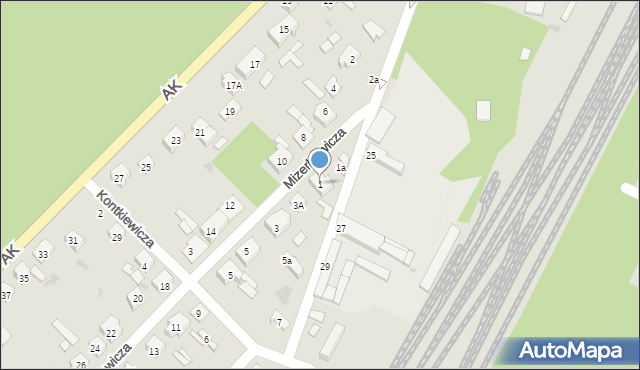 Dąbrowa Górnicza, Mizerkiewicza Jana, 1, mapa Dąbrowa Górnicza