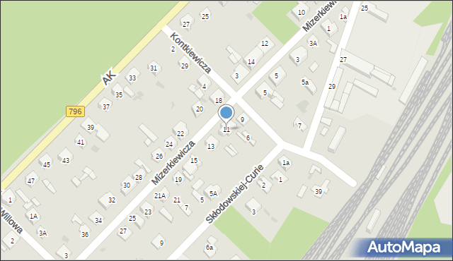 Dąbrowa Górnicza, Mizerkiewicza Jana, 11, mapa Dąbrowa Górnicza