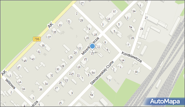 Dąbrowa Górnicza, Mizerkiewicza Jana, 13, mapa Dąbrowa Górnicza