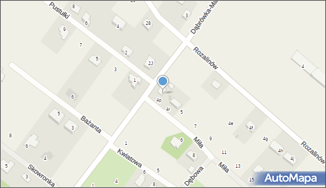 Dąbrówka-Marianka, Miła, 3, mapa Dąbrówka-Marianka