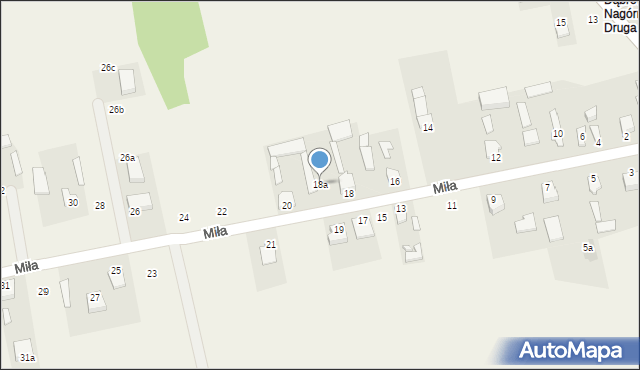 Dąbrówka Nagórna, Miła, 18a, mapa Dąbrówka Nagórna