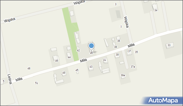 Dąbrówka Nagórna, Miła, 40, mapa Dąbrówka Nagórna