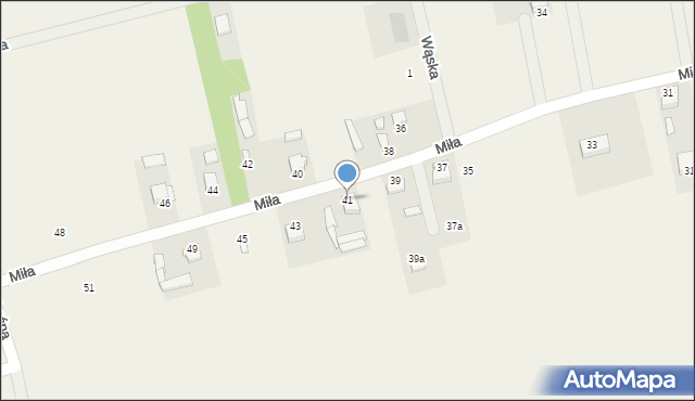 Dąbrówka Nagórna, Miła, 41, mapa Dąbrówka Nagórna