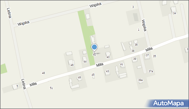 Dąbrówka Nagórna, Miła, 42, mapa Dąbrówka Nagórna