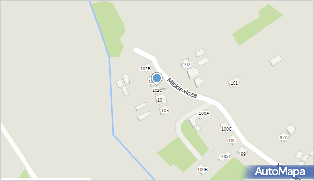 Daleszyce, Mickiewicza Adama, 102C, mapa Daleszyce