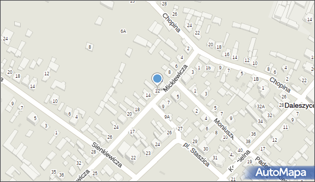 Daleszyce, Mickiewicza Adama, 12, mapa Daleszyce