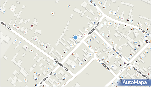 Daleszyce, Mickiewicza Adama, 18, mapa Daleszyce