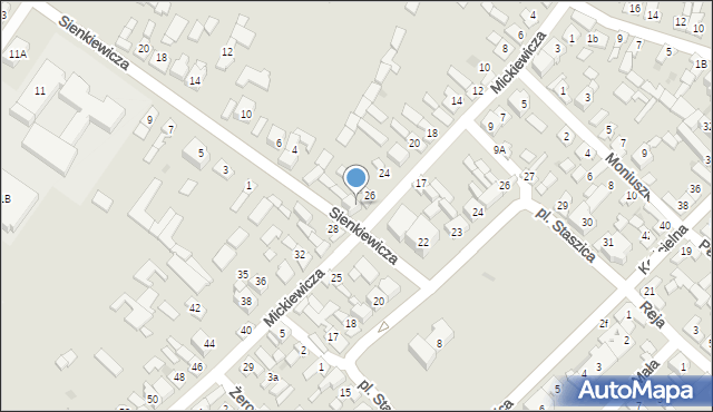 Daleszyce, Mickiewicza Adama, 26A, mapa Daleszyce