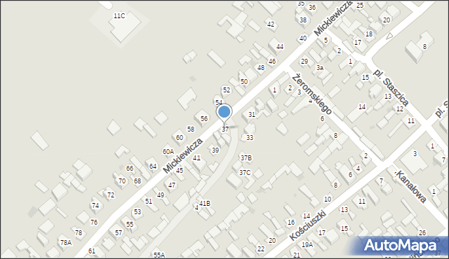 Daleszyce, Mickiewicza Adama, 37, mapa Daleszyce