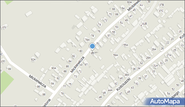 Daleszyce, Mickiewicza Adama, 65, mapa Daleszyce