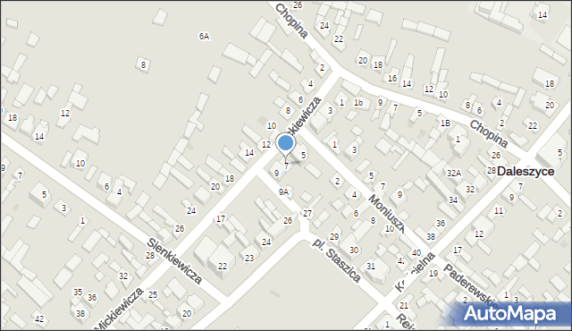 Daleszyce, Mickiewicza Adama, 7, mapa Daleszyce