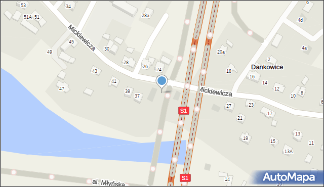Dankowice, Mickiewicza Adama, 35, mapa Dankowice