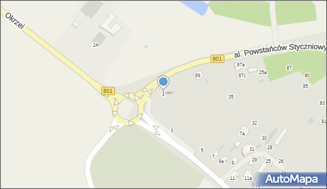 Dęblin, Mickiewicza Adama, 1, mapa Dęblin