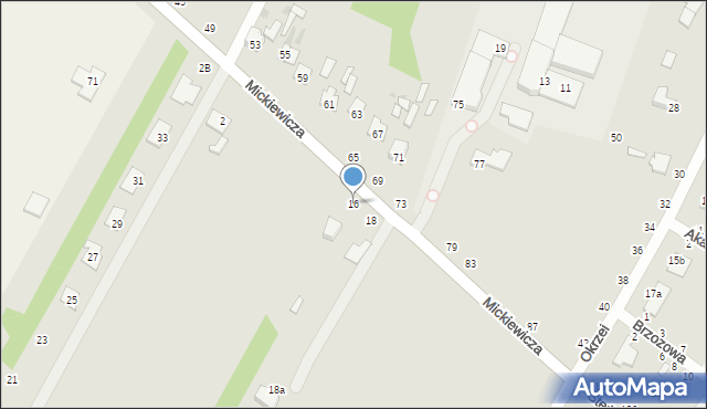 Dęblin, Mickiewicza Adama, 16, mapa Dęblin