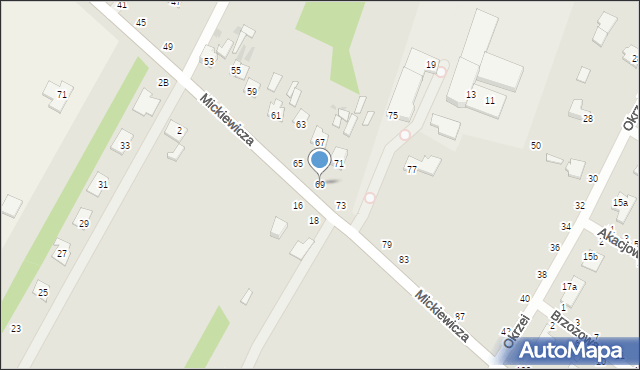 Dęblin, Mickiewicza Adama, 69, mapa Dęblin