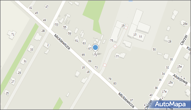 Dęblin, Mickiewicza Adama, 71, mapa Dęblin