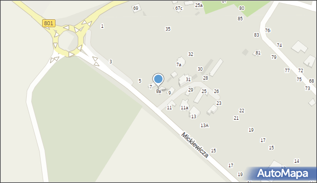 Dęblin, Mickiewicza Adama, 9a, mapa Dęblin