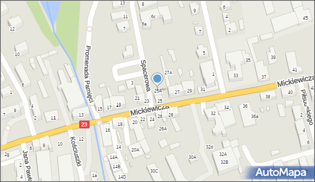 Dębno, Mickiewicza Adama, 25A, mapa Dębno