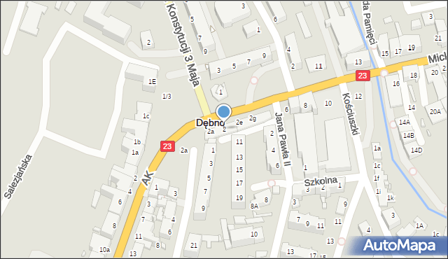Dębno, Mickiewicza Adama, 2c, mapa Dębno