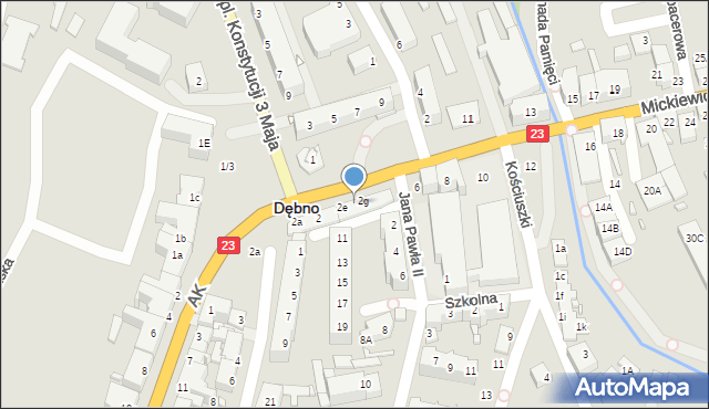Dębno, Mickiewicza Adama, 2f, mapa Dębno