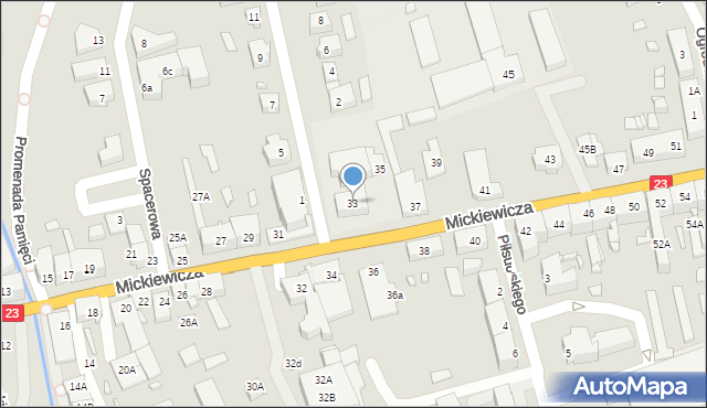 Dębno, Mickiewicza Adama, 33, mapa Dębno