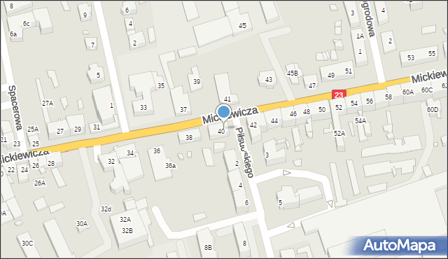 Dębno, Mickiewicza Adama, 40A, mapa Dębno