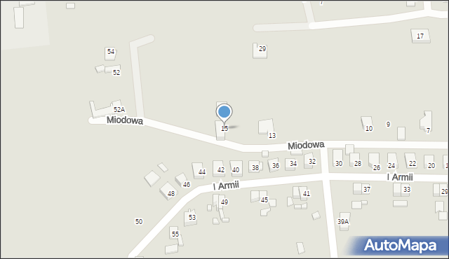 Dębno, Miodowa, 15, mapa Dębno