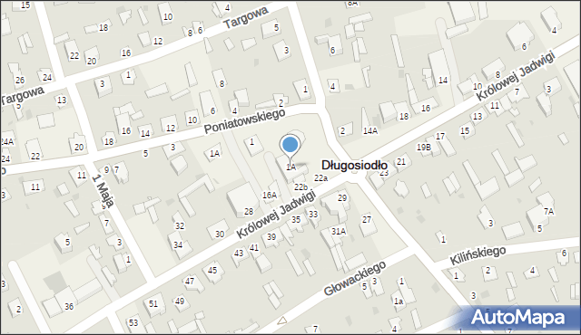 Długosiodło, Mickiewicza Adama, 1A, mapa Długosiodło
