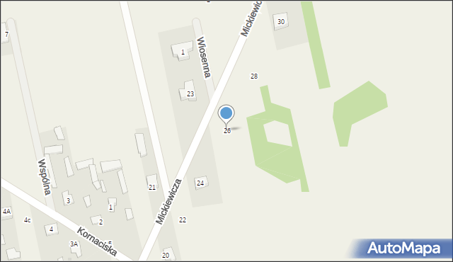 Długosiodło, Mickiewicza Adama, 26, mapa Długosiodło